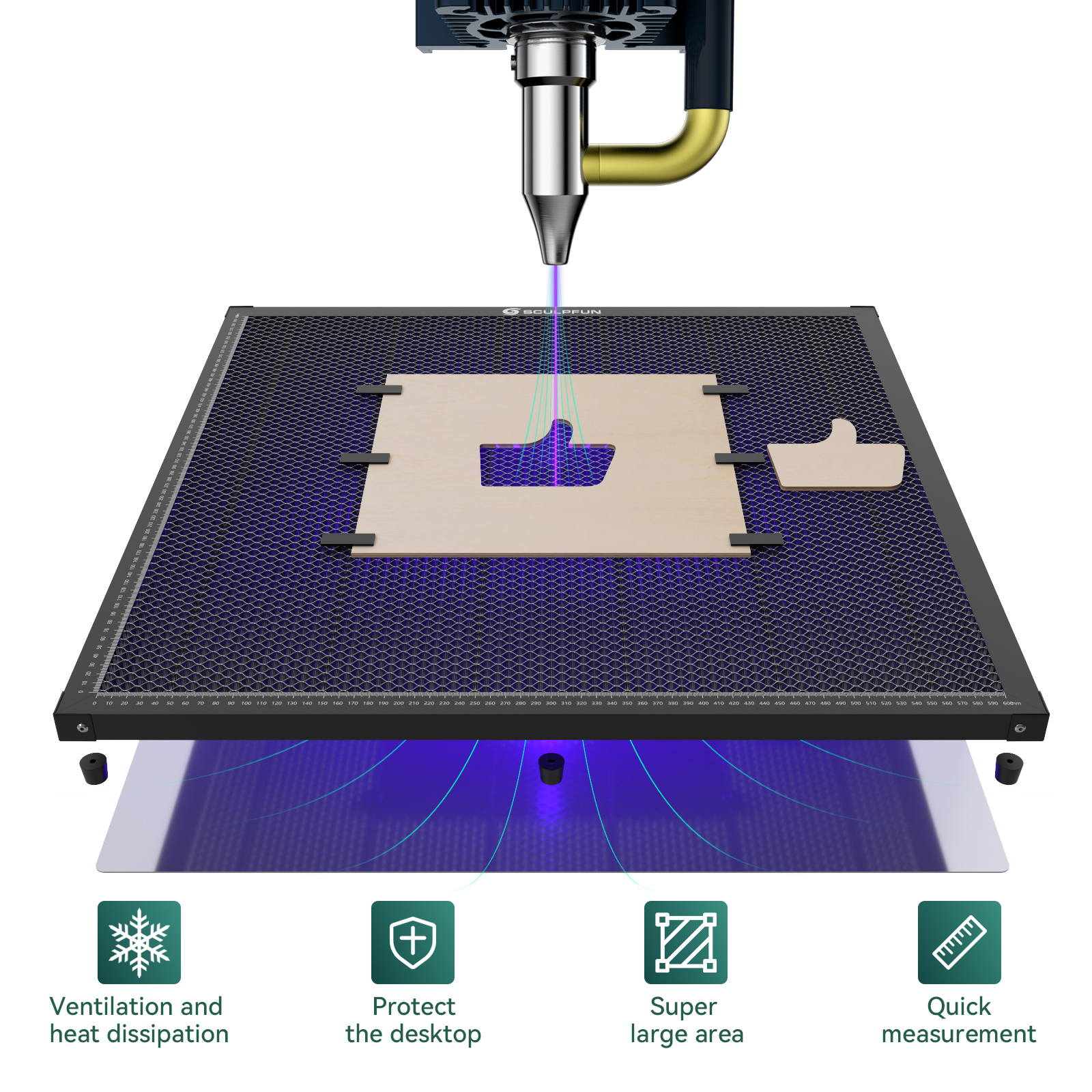 SCULPFUN-H3-600x600mm-Laser-Cut-Wabenplatte-Werkbank-Geeignet-fuumlr-Diode-CO2-Laserschneidemaschine-1985214-6